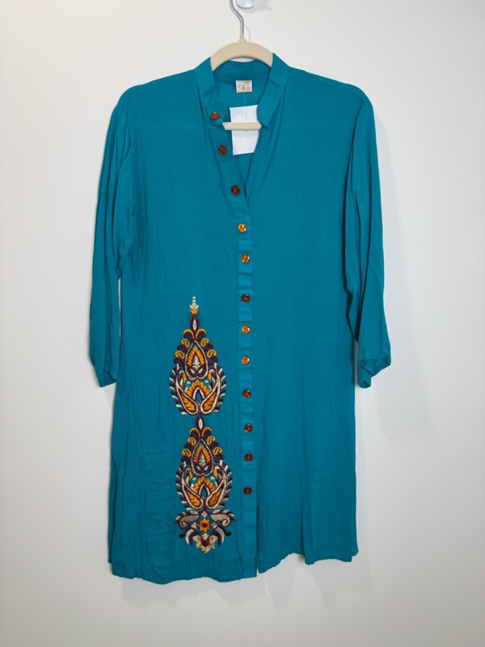 Teal Embroidered Kurta